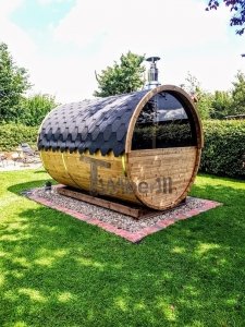 Sauna tonneau avec demi fenêtre panoramique